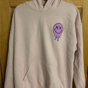 Pink Hoodie with Purple Graphic
